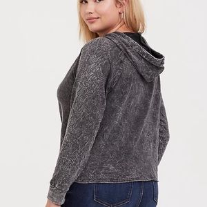 Torrid Black Mineral Wash Hoodie